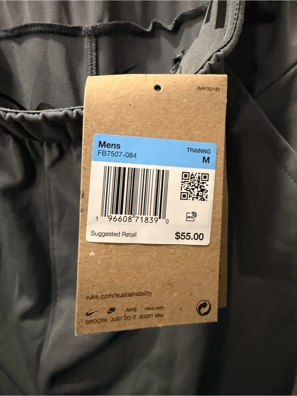 Nike Men's Gray Training Joggers with Swoosh